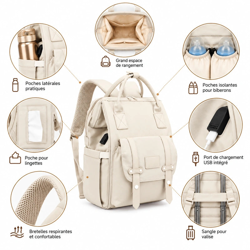 Sac à Dos à Langer Compact & USB